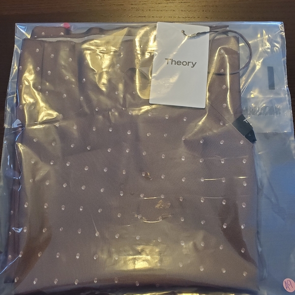 Theory Easy Slip cargo overlay dot camisole silk size small spaghetti straps - Picture 9 of 11